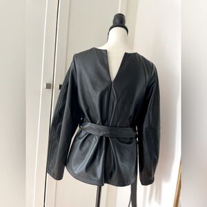 Faux leather top
